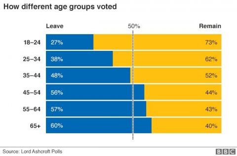 Votes different age groups