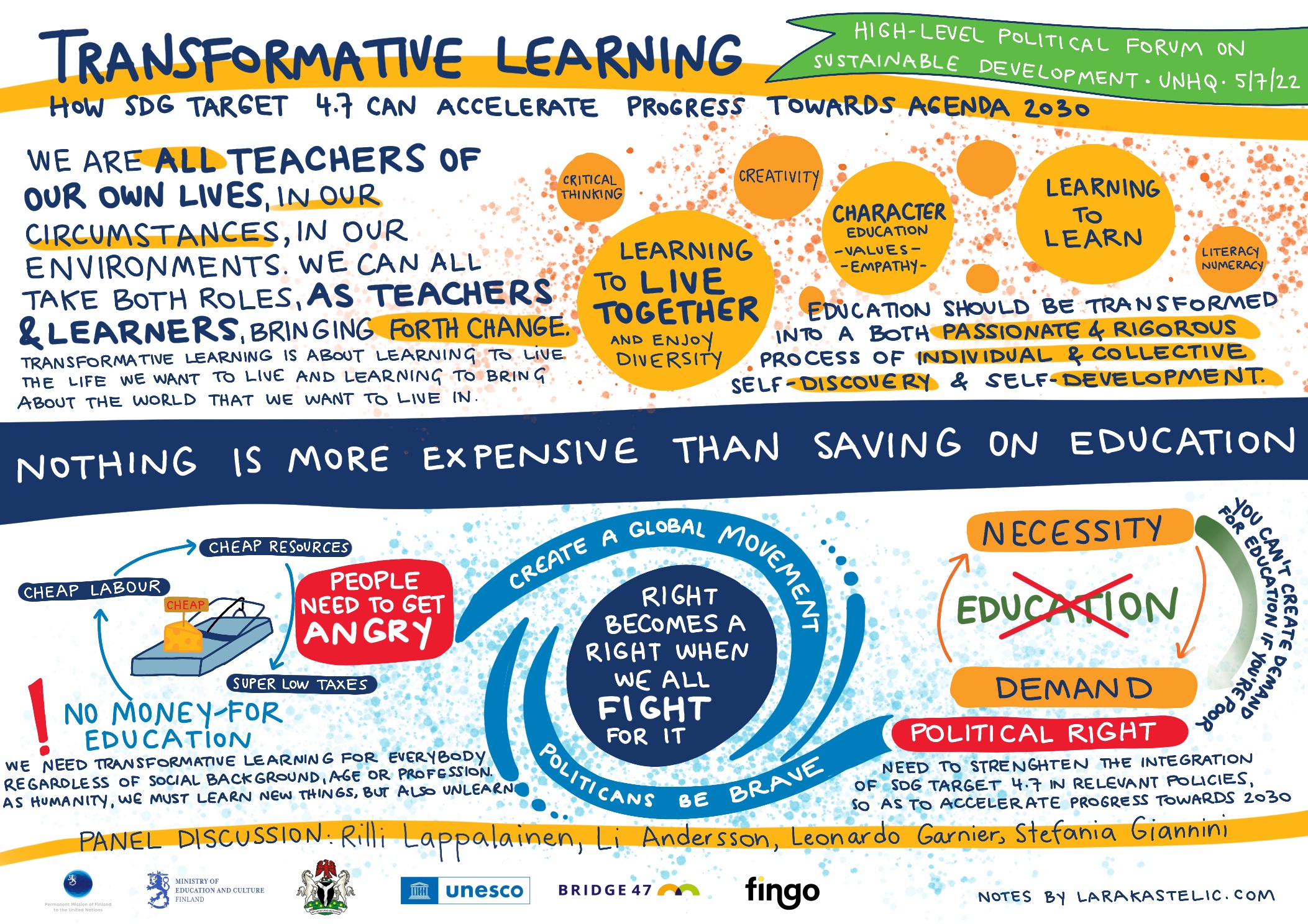 Graphic recording with quotes from event